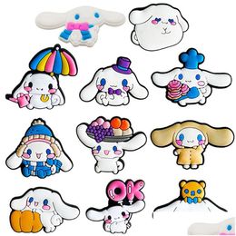 Cartoon Accessories Anime Charms Wholesale Childhood Memories Cute Melody Shoe Pvc Decoration Buckle Soft Rubber Clog Fast Drop Delive Dhyp2