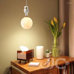 Pendant Lamps JJC Creative Personality Art Bedroom Moon Bedside Lamp Commercial Nordic Modern Simple Astronaut Planet