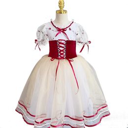 ملابس رقص الفتيات الباليه لباس صغير بجعة أداء الرقص فستان GISELLE POMME فستان طويل كلاسيكي توتو فستان 231127