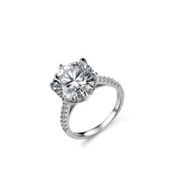 Real Moissanita 925 Sterling Silver Rings for Women White Diamonds Wedding Fine Jewellery
