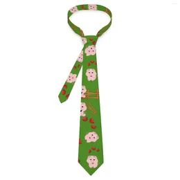 Bow Ties Farm Hearts Print Tie Cute Little Piggies Leisure Neck Classic Casual For Adult Graphic Collar Necktie Gift