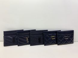 Designer Card Holder Men Womens Cards Holders Black Lambskin Mini Wallets Coin purse pocket Interior Slot Pockets Genuine Leather small bag gift Support wholesale