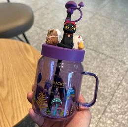 High quality New Starbucks Drinkware Halloween limited purple elf Little Monster Creative gift giving glass straw cup Drinking cup