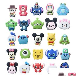 Cartoon Accessories Anime Charms Wholesale Cute Duck Mouse Characters Movies Shoe Pvc Decoration Buckle Soft Rubber Clog Fast Drop Del Dhrfh