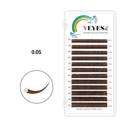 False Eyelashes Veyes Inc 0.05mm Latte Brown Eyelash Extensions Veyelash Soft 8-16MM False Lashes Faux Mink Individual Volume Lashes Extensions 231128