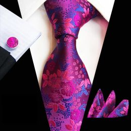 8cm Wedding Tie for Men Hanky Cufflinks Gift Tie Set for Wedding Neck Ties Handkerchief Cufflinks Men Ties