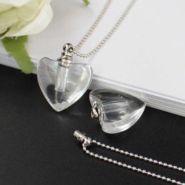 Pendant Necklaces Dome Cameras 10 Styles Mini Glass Bottle Pendant Necklace Perfume Essential oil Keep Openable Small Bottle Necklaces For Women Jewe AA230428