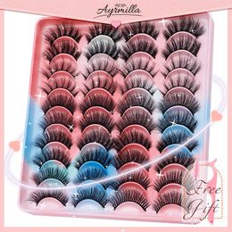 3 PCFalse Eyelashes False Eyelash 5/10/20 Pairs 3D Faux Mink Lashes Fluffy Soft Wispy Natural Eyelashes Extension Reusable Wholesale Female Makeup Z0428