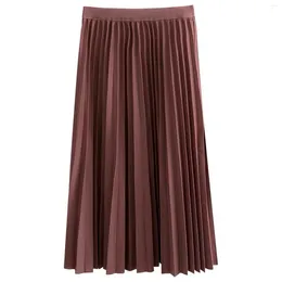 Skirts For Women Fashionable Solid Colour Ruched Casual Clubs Folds Summer Clothes Long Party Skirt 2023 Faldas