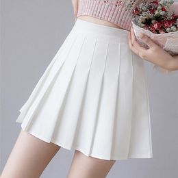 Skirts Zoki Sexy Women Pleated Summer High Waist Chic A Line Ladies Pink Mini Korean Zipper Preppy Style Girls Dance 230427