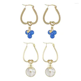 Dangle Earrings Afirstee Stainless Steel Blue Bead Earring For Women Gold Colour Fashion Girl Jewellery Gift
