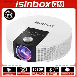Projectors ISINBOX Q10 Projector Android 9.0 2.4G 5G WIFI Full HD Native 1080P Projector 4K Video LED Bluetooth Projectors For Home Cinema Q231128