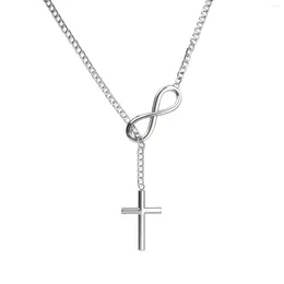 Pendant Necklaces Fashion Stainless Steel Necklace For Woman Personality Infinity Cross Versatile Simple Style