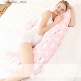 Maternity Pillows Washable J-shaped Maternity Pillow Cute Print Pregnancy Sleeping Body Support Pillow Pregnant Women Side Sleepers Bedding Pillow Q231128