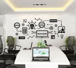 Wall Stickers Large Office Teamwork Success Hard Work Sticker Dream Team Inspirational Motivational Quote Geek Decal Decor8679248