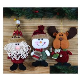 Christmas Decorations Santa Claus Snow Man Reindeer Doll Decoration Xmas Tree Hanging Ornaments Pendant Kids Gift Drop Delivery Home Dhbvl