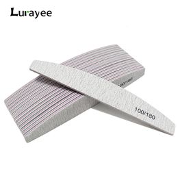 Nail Files Lurayee File Buffer 100180 Grit Half Moon Double Side Sandpaper Sanding Grinding Gel Polish Manicure Tool 231128