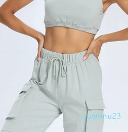 Yoga Outfit Pcs Per Set Sexy Sport Fit Women Pant Side Pockets Bra Training Fitness Plaid Adjustable