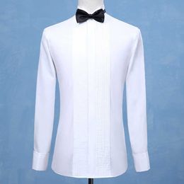 Men's Dress Shirts Fashion Groom Tuxedos Shirts Best Man Groomsmen White Black Red Men Wedding Shirts Formal Occasion Men Shirts Wingtip Collar P230427