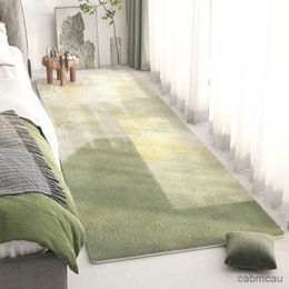 Carpets Small fresh green long strip imitation cashmere carpet absorbent non-slip blanket Bedroom living room bay bed blanket