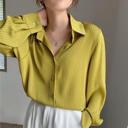 Women's Blouses Shirts Spring Korean Loose Long Sleeve White Shirt Fashion Female Striped Vintage Shirt Plus Size Womens Blouse and Tops 13163 230428