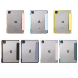 Transparent Acrylic Stand Case for iPad 10 9 8 7 Air 1 2 3 4 5 10.9 12.9 11 10.2 9.7 inch Trifold Cover with Pen Slot