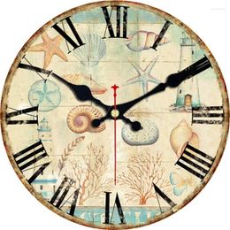 Wall Clocks Wonderful Ocean Views Clock 12"round - Battery Operated For Home Decor Living Room Kitchen Bedroom Office