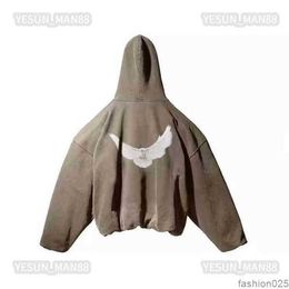 Designer Kanyes Classic Wests Luxury Hoodie Three Party Joint Name Peace Dove Printed Mens and Womens Yzys Pullover Sweater Hooded 6 Colour 12E82