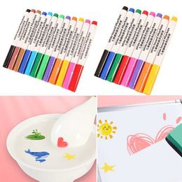 12pcscolor Brush 1/48/12 Colors Magical Painting Pen Water Floating Doodle Pens Children Montessori Drawing Markers Early Education Toys P230427