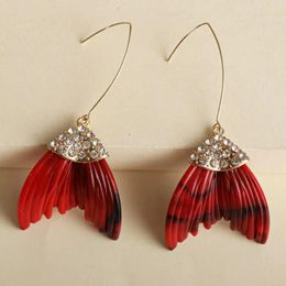 Dangle Earrings Korea Mermaid Fashion Fish Tail Delicate Ear Drop Creative Jewellery Simple Dangler For Woman 2023