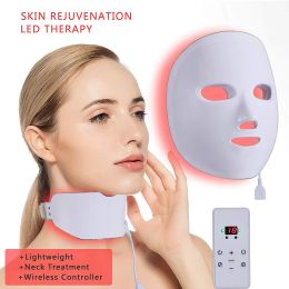 Tamax LM010 wireless Photon Therapy LED Facial face neck beauty Mask 7 Light Skin Rejuvenation Anti Wrinkle Acne Removal BJ