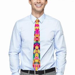 Bow Ties Colorful Rose Tie Bouquet Print Cosplay Party Neck Cute Funny For Men Custom Collar Necktie Birthday Gift