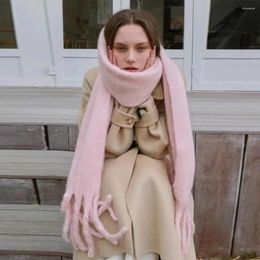 Scarves Women Long Scarf Elegant Winter Shawl Women's Thick Cashmere With Tassel Trim Fashionable Warm Stylish Accessories