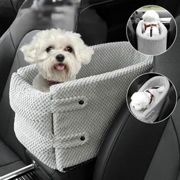 Carriers Pet Dog Car Seat Central Control Nonslip Dog Portable Outdoor Carriers Safe Car Armrest Box Kennel Bed For Small Cat Dog Travel