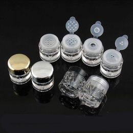 5G Mini Diamond Shape Loose Powder Bottle Empty Powder Case Travel Cosmetic Glitter Powder Eye Shadow Box Pots Bottles with Sifter and Okvc