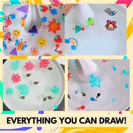Tattoos Coloured Drawing Stickers Funny 812pcs Colour Magical Water Painting Pen Set With Colouring Books For kids Montessori Doodle Pen Toys DIY Tattoos StickersL231