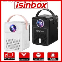 Projectors ISINBOX X8 Portable Projector Android WIFI Home Theatre Cinema Projector Support 1080P Video Mini LED Beamer Projectors Q231128