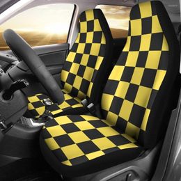 Car Seat Covers Taxi Pattern Print Cover Set 2 Pc Accessories Mats