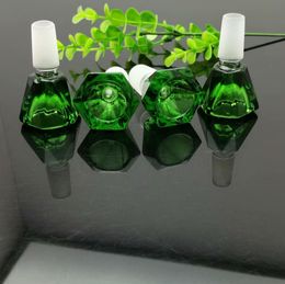 Glass Pipes Smoking Manufacture Hand-blown hookah Green diamond glass bubble cigarette accessories