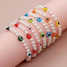 Strand Beaded Bracelet Pearl Eye Originality Design Colour Hand Knitting Bohemia Adjustable Tide Simple Rice Bead