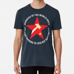 Men's T Shirts Workers Of The World Socialist Red Star Shirt Unite Marxist Marxism Karl Marx Friedrich Engels Communst