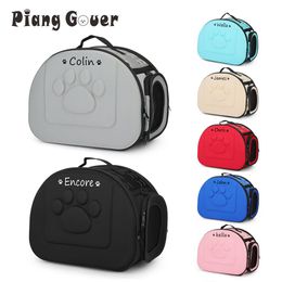 Strollers Custom Name Cat Carrier Bag Transport Personalized Puppy Carrying Shoulder Travel Pet Small Dog Bag