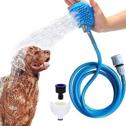 Sprayers Pet Bath Artifact Dogs Silicone Massage Clean Brush Portable Pet Shower Sprayer Bathroom Nozzle Dropshipping Pet Supplies Tool