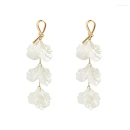 Dangle Earrings S925 Silver Needle Long Resin Flower For Women Gift Temperament Trend Jewellery