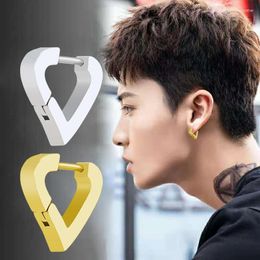 Hoop Earrings Trendy Geometric Square Peach Heart For Woman Korean Smooth Circle Y2k Aesthetic Party Jewellery Gift