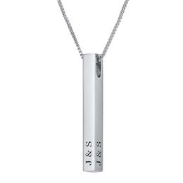 Bar 3d Personalized Engraving Custom Jewelry Stainless Steel Name Necklaces & Pendants Women/men Mother's Day Gift