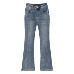 Women's Jeans 2023 Spring And Autumn High-Waisted Micro-Flare High-Quality Stretch Thin Casual Pants