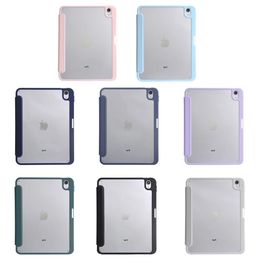 Acrylic Case For iPad Air 5 4 10.9 Air 1 2 9.7 10.2 7/8/9th 11 12.9inch Mini 6 With Pen Holder Smart Cover