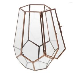 Candle Holders Hexagonal Geometric Terrarium Glass Rings Box Candlestick