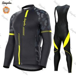 Cycling Jersey Sets Raphaful Winter Thermal Fleece set Long Sleeve Clothing Road MTB Bike shirts ropa ciclismo 231127